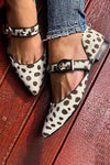 Ballerines pointues avec brides léopard