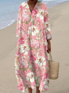 Aliette - Robe à imprimé artistique floral vintage