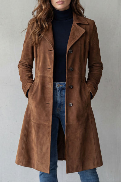 Agathe - Manteau long en suédine