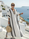 Elvienne | Robe longue rayée à manches
