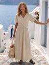 Alvara | Robe midi portefeuille à manches