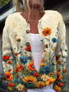 Camélia - Cardigan imprimé fleurs des champs