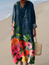 Garance - Robe décontractée à imprimé artistique floral