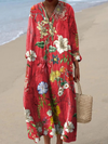 Suzanne - Robe à imprimé artistique floral vintage