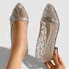 Isabella - Silverpumps med krokodilmönster