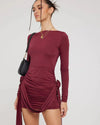 Ilyssia | Robe courte rouge grenat