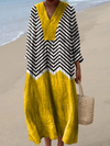 Odile - Robe à imprimé artistique géométrique irrégulier