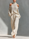 Thalia | Ensemble beige en maille