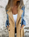 Josefina - Kappa i denim med mockapartier