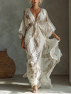 Morrisa | Robe longue ivoire et taupe