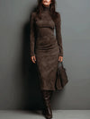 Ava | robe midi en daim
