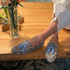 Amelie - Leopardloafers med blå tofs