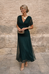 Élégante robe longue de soirée à décolleté cœur