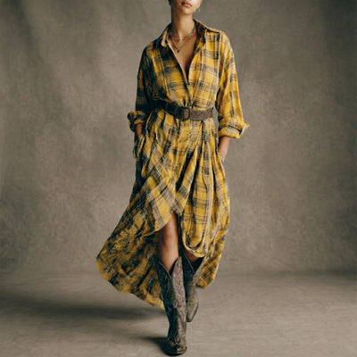 Abril | robe-chemise à carreaux