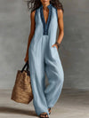 Hella - Ärmlös jumpsuit med broderade kanter