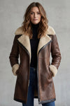 Anouk - Manteau en cuir doublé peau lainée