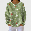 Solène - Pull vert à motif sapin