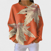 Églantine - Pull orange feuilles d'automne