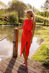 Alicia - Robe midi dos nu fendue