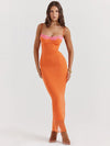 Cherley - Robe longue orange en dentelle