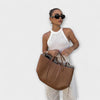 Susanne - Rymlig shopper i läder med vintagekänsla