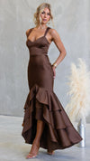 Marianna | Robe longue sirène marron