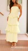 Kate - Robe longue à volants superposés