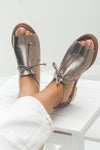 Rakel - Silverfärgade sandaletter med klack