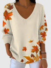 Roseline - Pull col V à feuilles