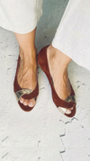 Marita - Bruna sandaler med metalldetalj
