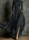 Raquel - robe longue taille haute