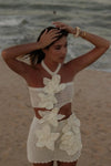 Margaret | Robe courte fleurie en maille