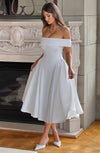 Tahlia | Robe midi plissée à épaules
