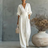 Caroline - Jumpsuit med v-ringning och vida ben