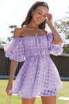 Evie - Robe courte à manches bouffantes