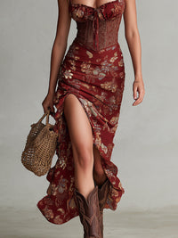 Sara | Robe longue à imprimé floral