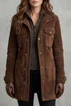 Ambre - Veste longue en daim