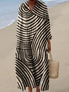 Robe fluide vintage à imprimé artistique