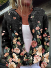 Béatrix - Cardigan floral sur fond noir