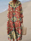 Robe fluide à imprimé artistique floral vintage