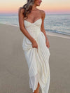 Christina | Robe longue bustier plissée