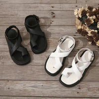 Sandales orthopédiques Tess noires et blanches, brides réglables
