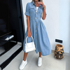 Helen - Robe midi chic en denim