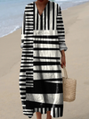Robe à imprimé motif rayures abstraites
