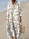 Robe à imprimé artistique motif rose