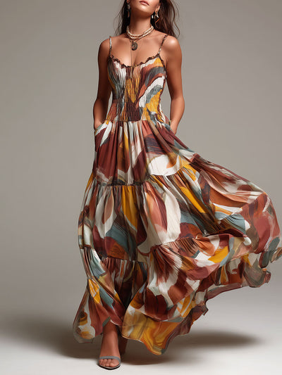 Adèle - Robe longue bohème multicolore