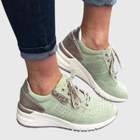 Baskets orthopédiques Maddie™ vert menthe, dessus perforé et lacets, semelle épaisse