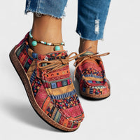 Chaussures orthopédiques Seryphina™ à lacets, dessus patchwork multicolore.