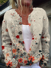 Chloé - Cardigan fleuri corail