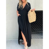 Gisella - Robe longue fendue à col en V